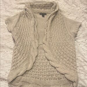 INC International Concepts Beige Cable Knit Sweater Vest